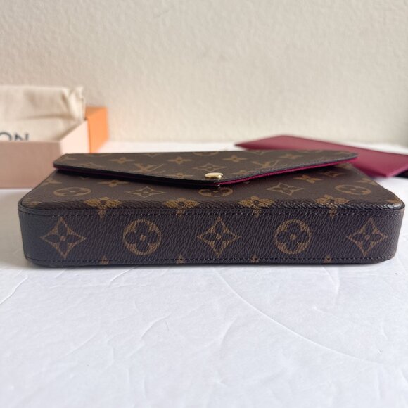 Louis Vuitton Felicie Pochette Monogram Canvas Fuchsia Microfiber - Picture 12 of 16